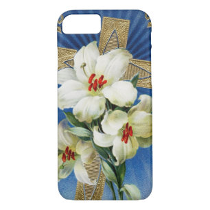 Vintage Easter Lilies and Cross iPhone 7 Case