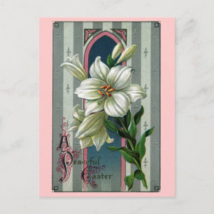 Vintage Easter Lilies Holiday Postcard