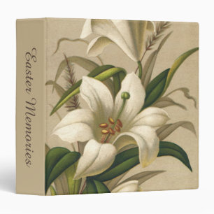 Vintage Easter Lilies, Victorian Flowers in Bloom Binder