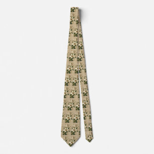 Vintage Easter Lilies, Victorian Flowers in Bloom Tie