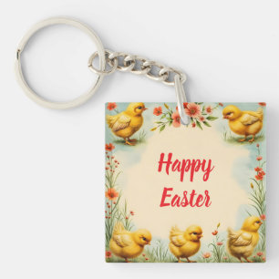 Vintage Easter Little Chicken Holiday Collection Keychain
