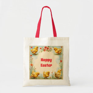 Vintage Easter Little Chicken Holiday Collection Tote Bag