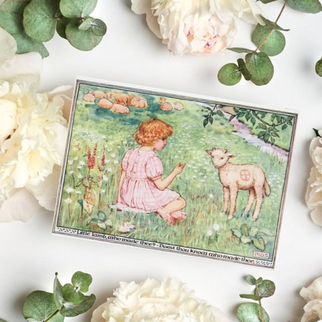 Vintage Easter Little Lamb Holiday Card (Creator Uploaded)
