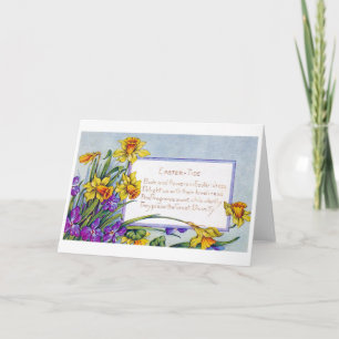 Vintage Easter Narcissus Flower Card