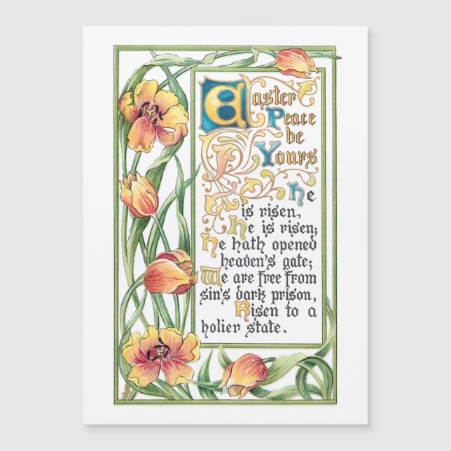 Vintage Easter Peace Hymn with Gold Tulips (Front)