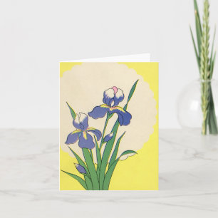 Vintage Easter, Purple Garden Iris Flowers Holiday Card