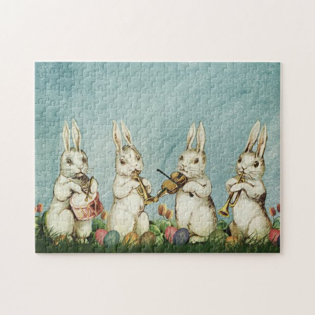 Vintage Easter Rabbit And Egg  Jigsaw Puzzle (Horizontal)