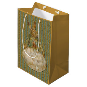 Vintage Easter Rabbit And Egg Medium Gift Bag