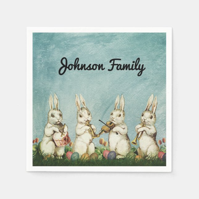 Vintage Easter Rabbit And Egg   Napkin (Front)