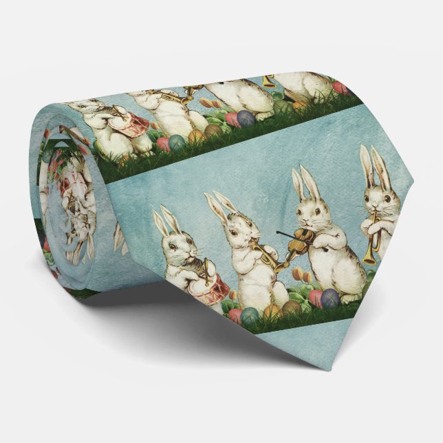 Vintage Easter Rabbit And Egg  Tie (Rolled)