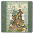 Vintage Easter Rabbit and Eggs Holiday Decor