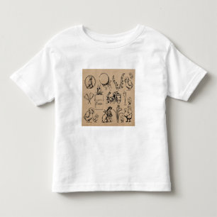 Vintage Easter Rabbit & Chick Kraft Brown Toddler T-shirt