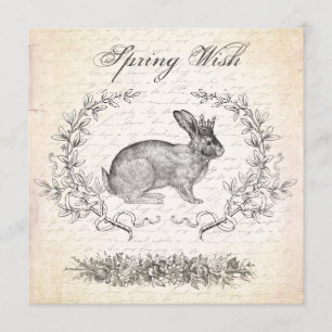 Vintage Easter rabbit invitation