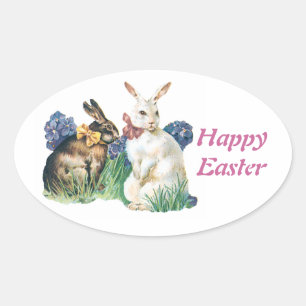 Vintage Easter Rabbit Stickers