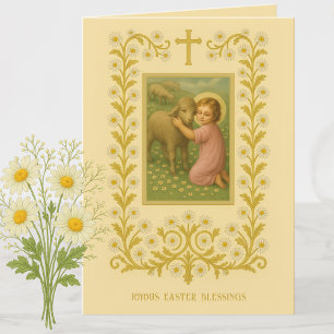Vintage Easter Religious Blessings Prayer Holiday Card