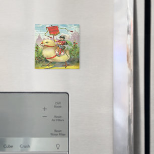 Vintage Easter Riding a Giant Baby Chick, ZSSG Magnet