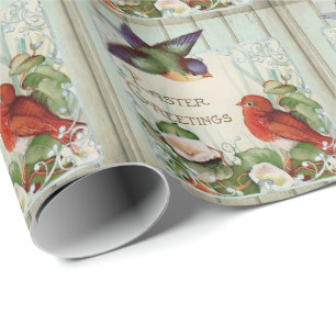 Vintage Easter Spring  Wrapping Paper