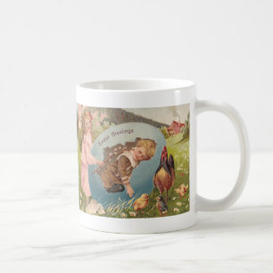Vintage Easter Victorian Girl & Boy Coffee Mug