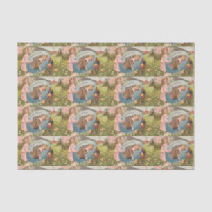 Vintage Easter Victorian Girl & Boy Tissue Paper