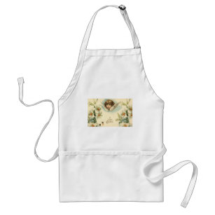 Vintage Easter, Victorian Lily Flowers and Angel Standard Apron
