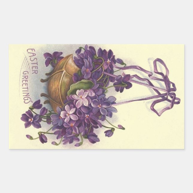 Vintage Easter Violets Sticker (Front)