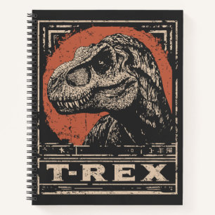 Vintage Eastern T-Rex   Dinosaur Portrait Notebook