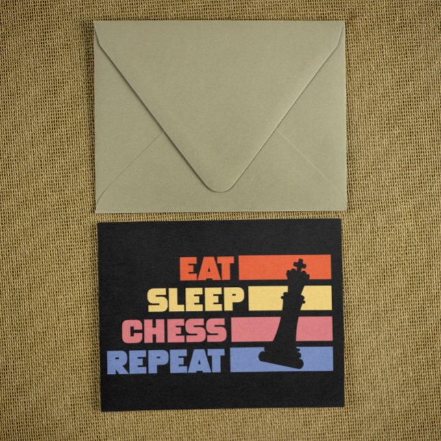 Vintage Eat sleep chess repeat Chess Piece Postcard (eat sleep chess repeat vintage postcard)
