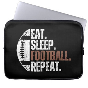 Vintage Eat Sleep Football Repeat Laptop Sleeve