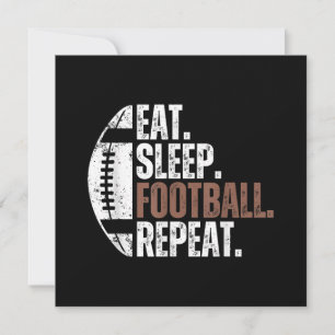 Vintage Eat Sleep Football Repeat Thank You Card