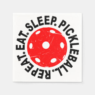 Vintage Eat Sleep Pickleball Repeat Napkin