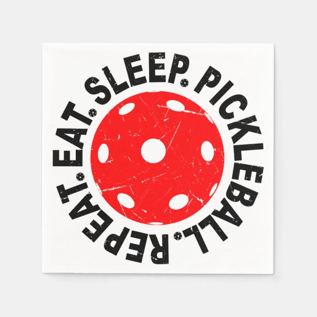 Vintage Eat Sleep Pickleball Repeat Napkin (Front)