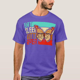 Vintage Eat Sleep Repeat Butterfly T-Shirt