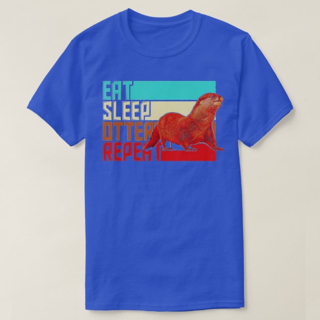 Vintage Eat Sleep Repeat Otter  T-Shirt (Design Front)