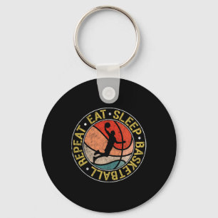 Vintage Eat Sleep Sketll Repeat Retro Dunking Keychain