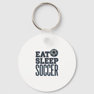 Vintage Eat Sleep Soccer Shirt Design (2)_1 Keychain