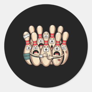 Vintage Ed Bowling Cartoon Funny Bowler League Classic Round Sticker