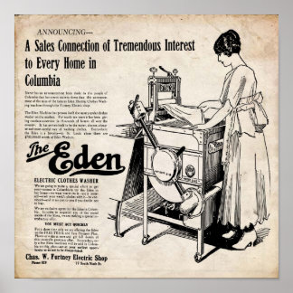 Vintage Eden Electric Clothes Washer Print