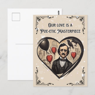 Vintage Edgar Allan Poe Valentine's Day Postcard