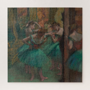 Vintage Edgar Degas Dancers in Green Ballet Art Jigsaw Puzzle
