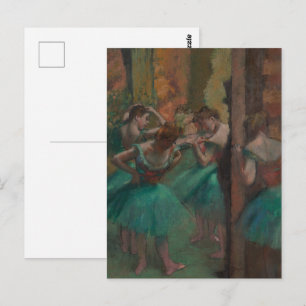 Vintage Edgar Degas Dancers in Green Ballet Art Postcard