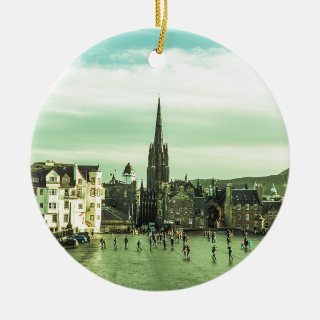 Vintage Edinburgh Ceramic Ornament (Front)