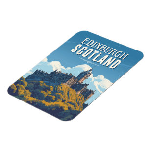 Vintage Edinburgh Scotland Travel Magnet