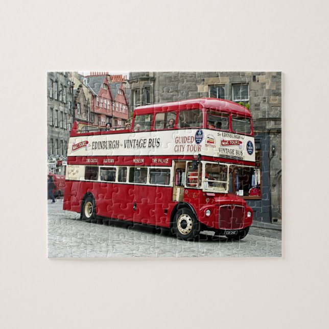 Vintage Edinburgh Tour Bus, Scotland, UK Jigsaw Puzzle (Horizontal)