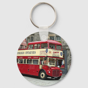 Vintage Edinburgh Tour Bus, Scotland, UK Keychain