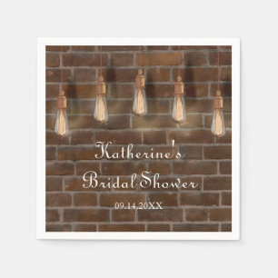 Vintage Edison Lightbulbs Industrial Wedding Napkin