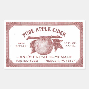 Vintage Editable Étiquette de cidre de pomme rouge