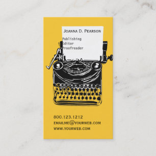 Vintage  Editor Retro Cool Typewriter Business Card