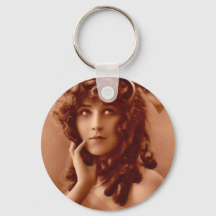 Vintage Edwardian Girl Keychain
