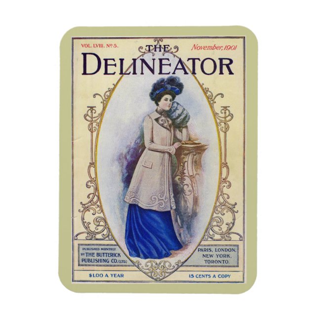 Vintage Edwardian Magazine Cover Magnet (Vertical)