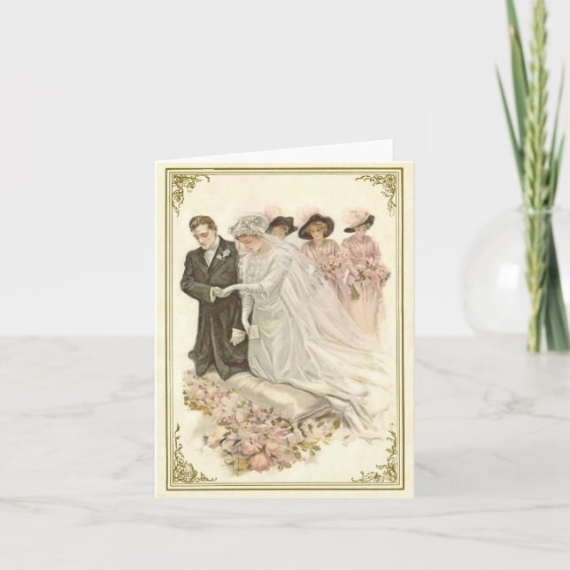Vintage, Edwardian Wedding Notecard (Front)